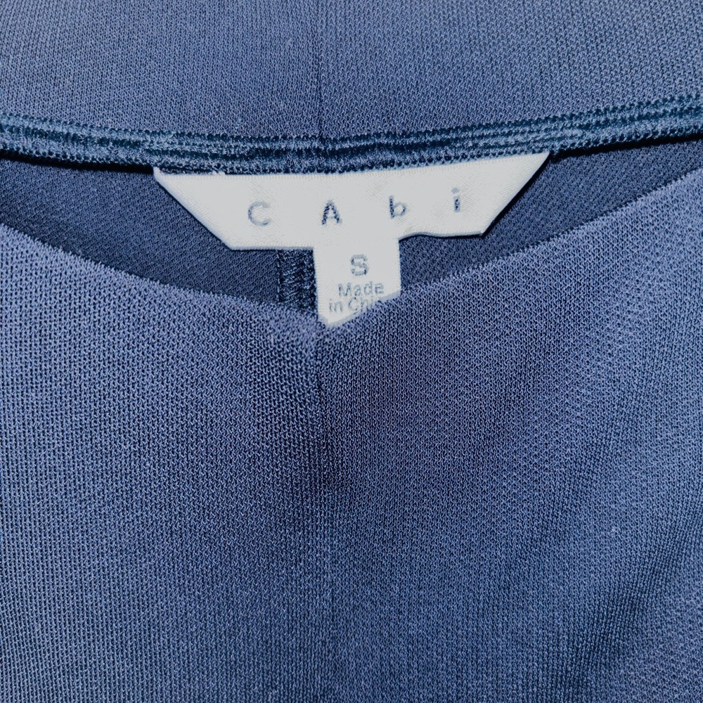 CAbi Navy Blue Jersey Knit Wide Leg Pull On Pant. Style #889 - Picture 3 of 9